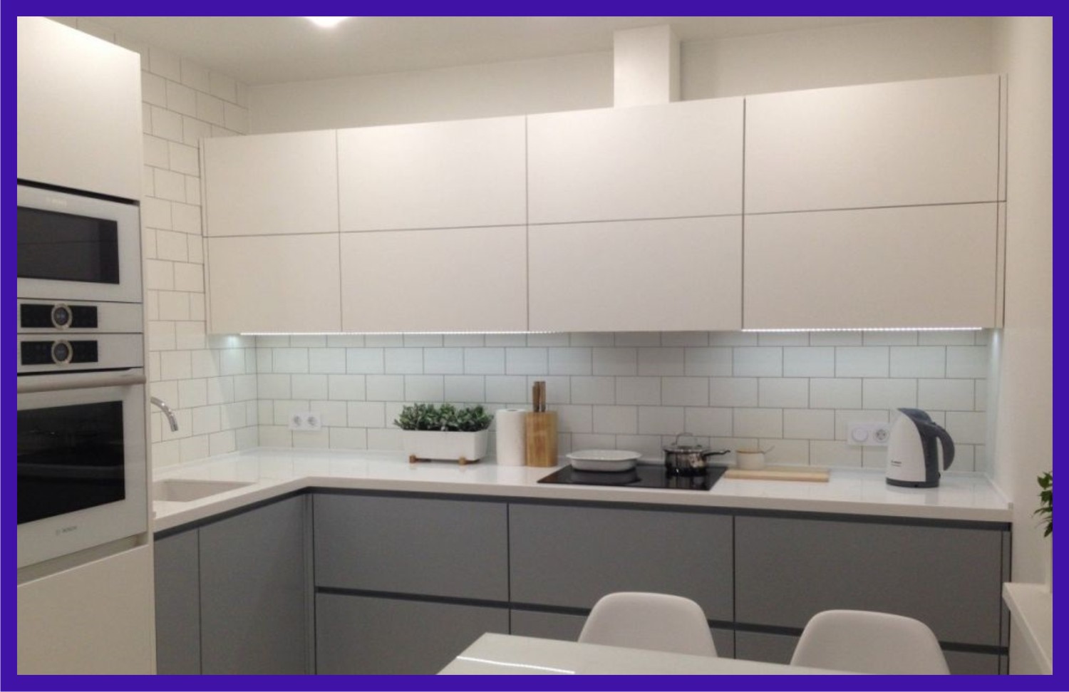 Нарус-кухня 2,0м сайдинг Люкс МДФ белый/белый софт/графит софт